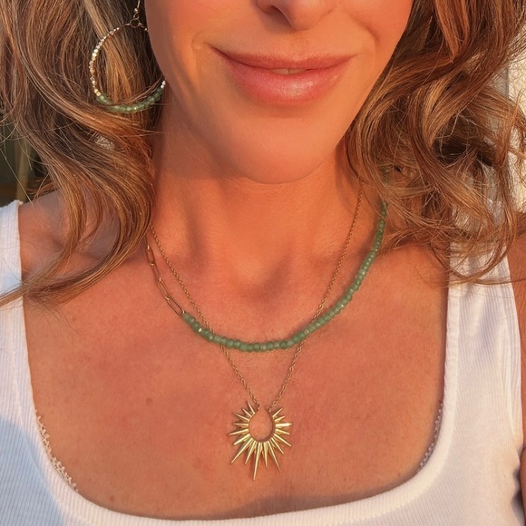 Unique Gold Necklace Waterproof Sunburst Necklace Sun Celestial Necklace - Picture 10 of 14